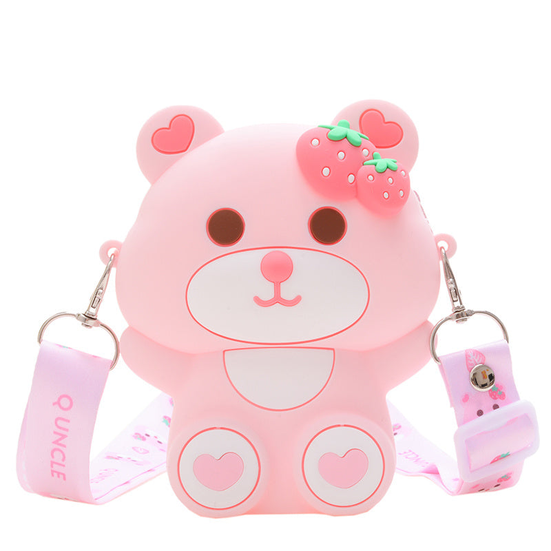 Children's Cartoon Strawberry Bear Shoulder Bag