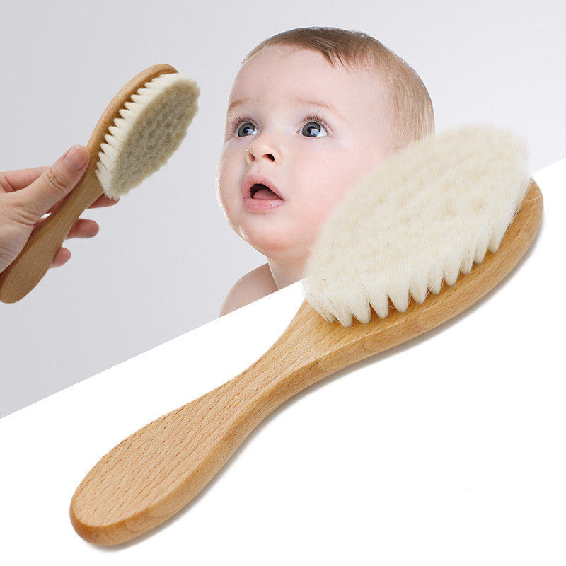 Baby shampoo brush solid wood wool brush